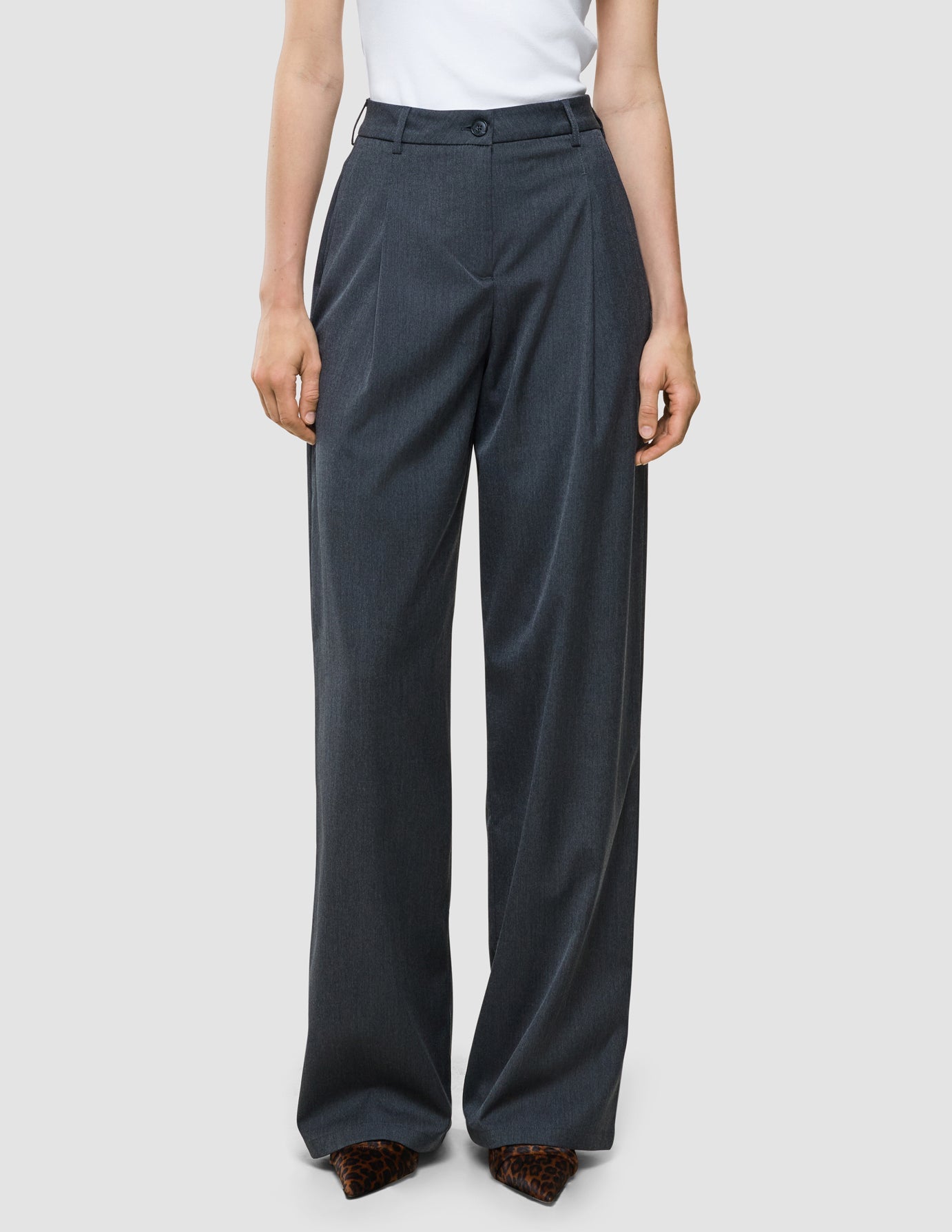 Women's Skye Pants Wide Charcoal Melange